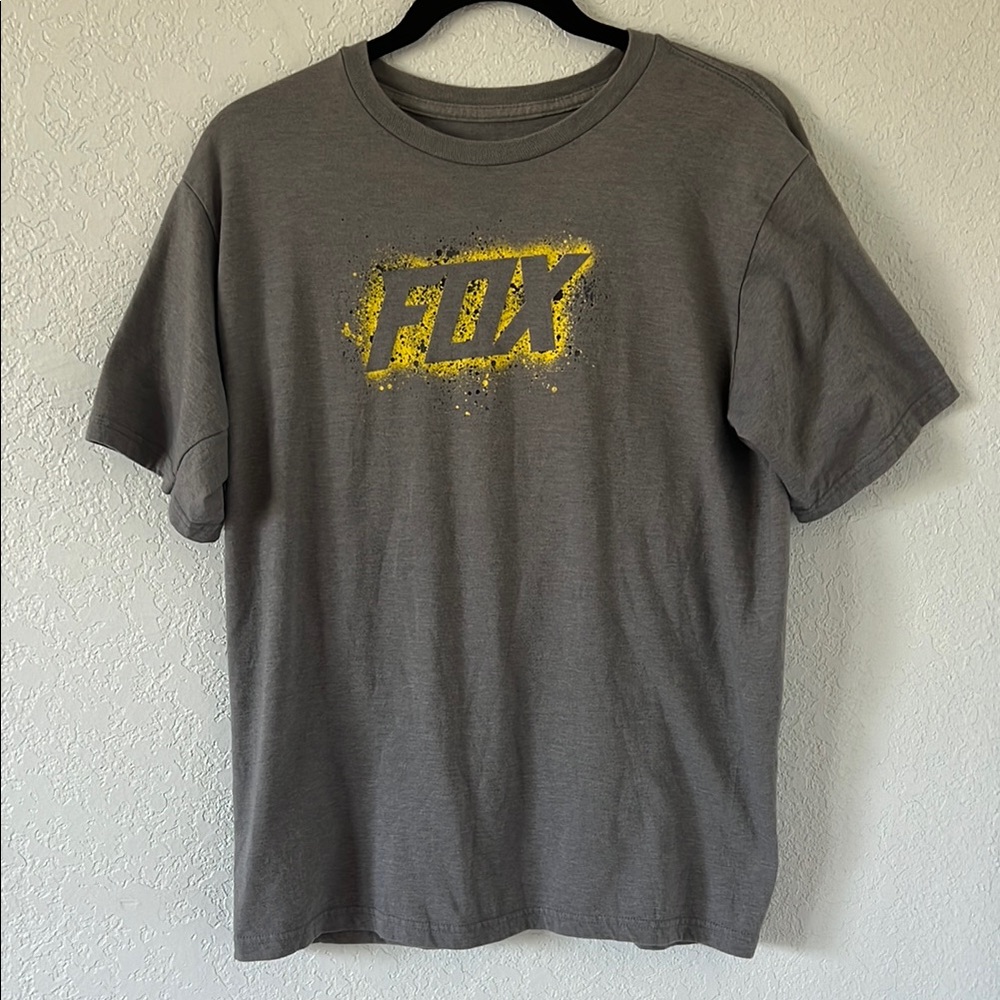 Fox Racing Youth Graphic Tee XL Gray Yellow Logo Moto BMX Bigger Kid Teen Size